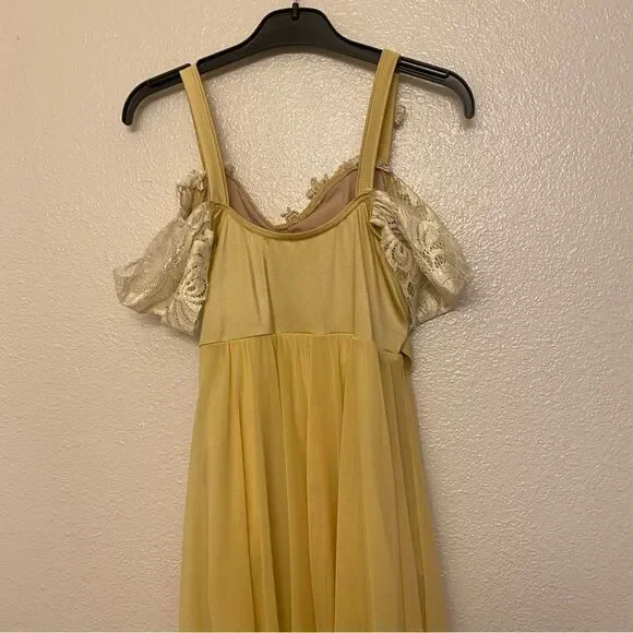 gold leotard dress Gold leotard with beautiful flowy sparkly skirt main image 0